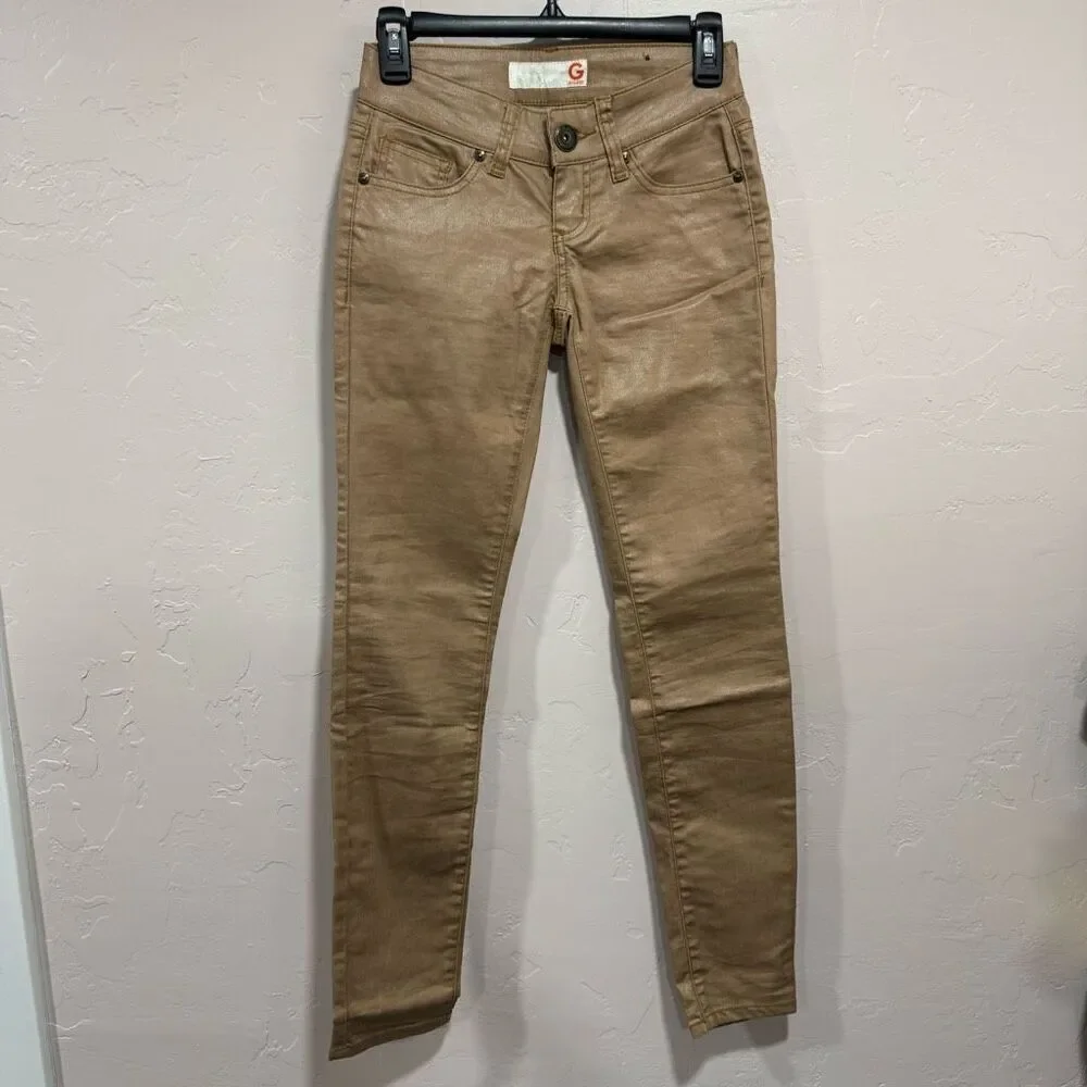 G by Guess Brown Shiny Skinny Jeans